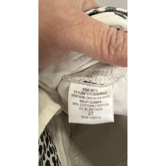 Re/Done Jeans Womens 27 Rise Ankle Crop Denim animal Print , White/black Color - Picture 9 of 11